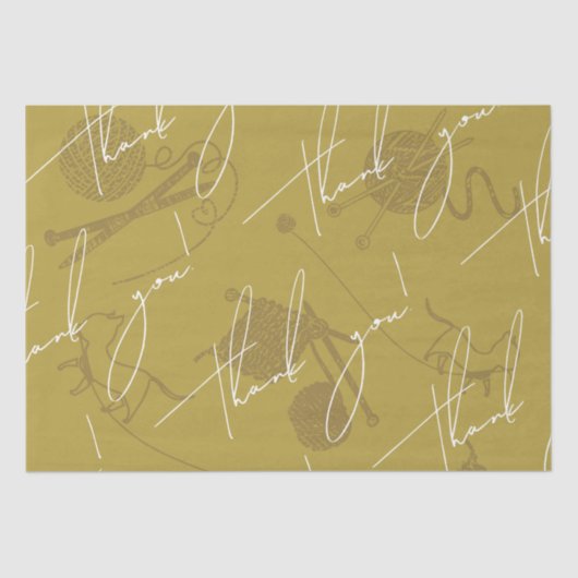 Papier Mousseline Tricot Aiguilles Merci (Recto)