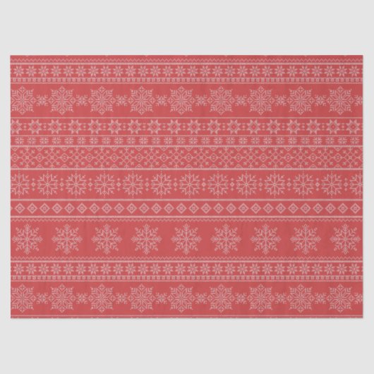 Papier Mousseline Tricot de Noël noir rouge blanc flocon de neige (Recto)