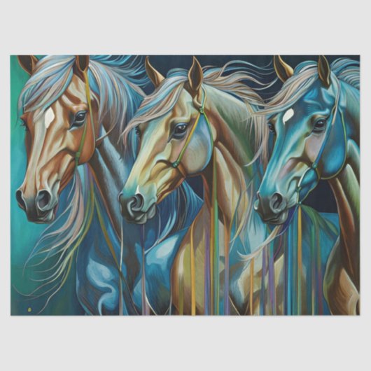 Papier Mousseline Trio des chevaux (Recto)