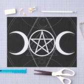 Papier Mousseline Triple Lune Géométrie Pentagram Wicca Anniversaire (Artisanat)