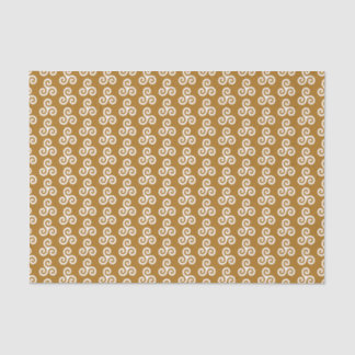 Papier Mousseline Triple spirale celtique blanche Triskele sur fond 
