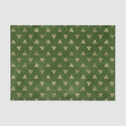 Papier Mousseline Triple spirale Celtique Vert Or (Recto)