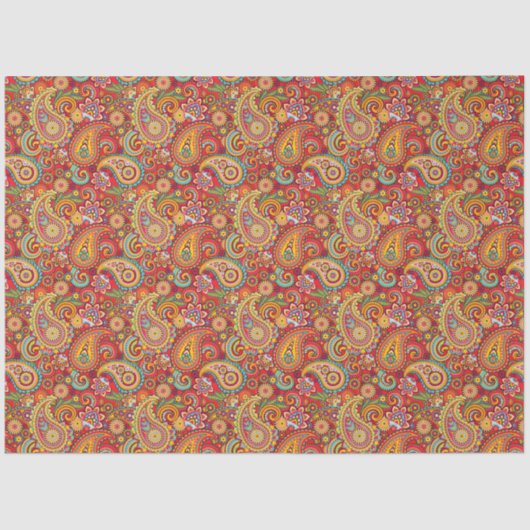 Papier Mousseline Trippy Hippy Retro Paisley (Recto)