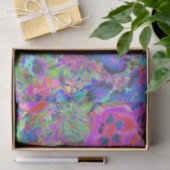 Papier Mousseline Trippy Psychedelic Rose et Fleurs pourpres (Cadeau)