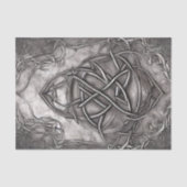 Papier Mousseline Triquetra Trinity Knot Silvery Pewter Faux Metal (Recto)