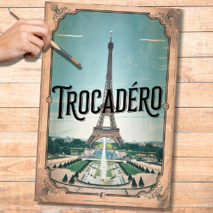 Papier Mousseline Trocadéro d'affiche vintage 1 Découpage
