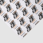 Papier Mousseline Trois adorables Puffin debout ensemble Carton (Détail)