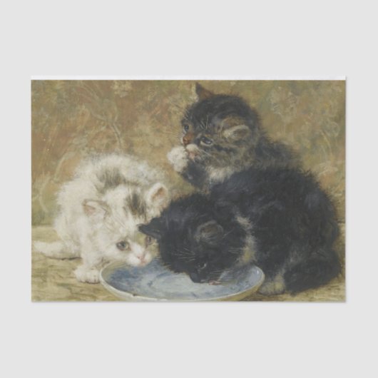 Papier Mousseline Trois chatons par Henriette Ronner-Knip (Recto)