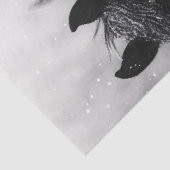 Papier Mousseline Trois chevaux dans la découpage de neige (Détail)