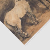 Papier Mousseline Trois chevaux dans leur stabilité (Détail)
