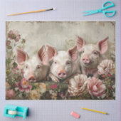 Papier Mousseline Trois cochons (Artisanat)