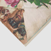 PAPIER MOUSSELINE TROIS DOGGIES AVEC MONOGRAM ROSE (Détail)