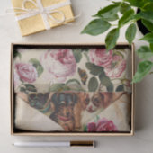 PAPIER MOUSSELINE TROIS DOGGIES AVEC MONOGRAM ROSE (Cadeau)