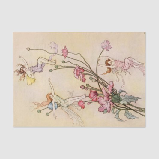 Papier Mousseline "Trois esprits pleins de joie" de Warwick Goble (Recto)