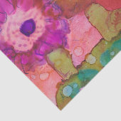 Papier Mousseline Trois fleurs folles Boho Conception alcoolique (Détail)