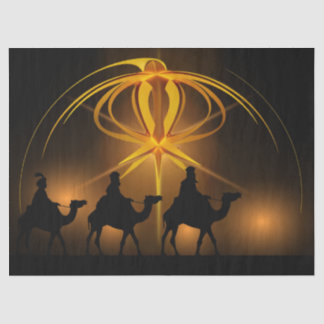 Papier Mousseline Trois Hommes Sages Voyageant Avec Des Camels Sous 
