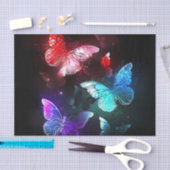 Papier Mousseline Trois papillons brillants sur l'arrière - plan de  (Artisanat)