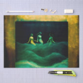 Papier Mousseline Trois sirènes capturées dans un cadre doré (Artisanat)