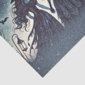 Papier Mousseline Trois sorcières à la soirée d'Halloween étoilée (Détail)