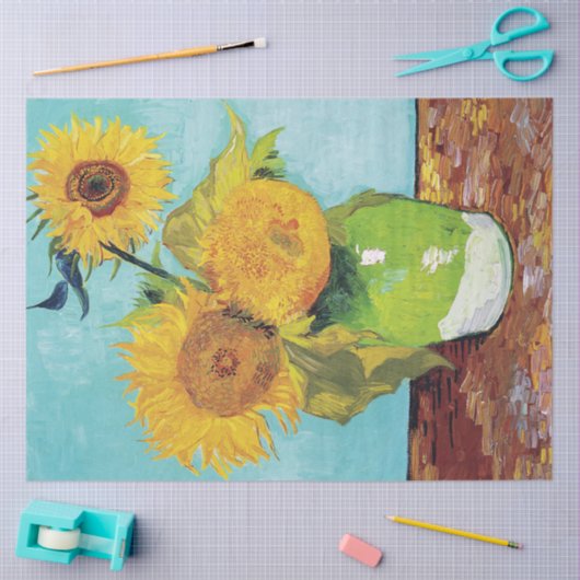 Papier Mousseline Trois tournesols, Van Gogh (Artisanat)