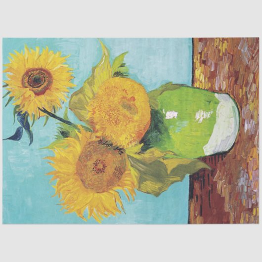 Papier Mousseline Trois tournesols, Van Gogh (Recto)