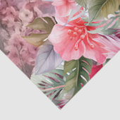 Papier Mousseline Tropical Cherry Blossom & Flamants roses roses Déc (Détail)