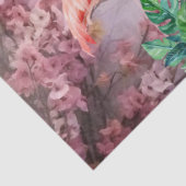 Papier Mousseline Tropical Cherry Blossom & Flamants roses roses Déc (Détail)