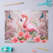 Papier Mousseline Tropical Cherry Blossom & Flamants roses roses Déc (Artisanat)
