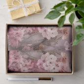 Papier Mousseline Tropical Cherry Blossom & Flamants roses roses Déc (Cadeau)