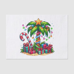 Papier Mousseline Tropical Christmas Holiday Palm Tree