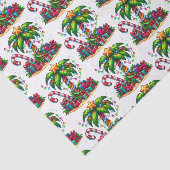 Papier Mousseline Tropical Christmas Holiday Palm Tree Motif (Détail)