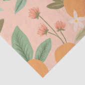 Papier Mousseline Tropical Citrus Floral Rose (Détail)