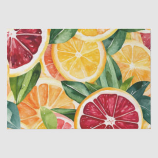 Papier Mousseline Tropical Citrus Orange Fruit Slices
