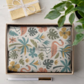Papier Mousseline Tropical Flamingo and Palm Tree Pattern (Cadeau)