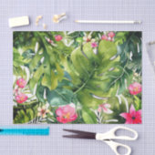 Papier Mousseline Tropical Floral Palm Feuille Botanique Chic été (Artisanat)