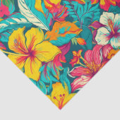 Papier Mousseline Tropical Flowers and Leaves Pattern (Détail)