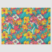 Papier Mousseline Tropical Flowers and Leaves Pattern (Recto)