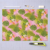 Papier Mousseline Tropical Foliage Summer Pink (Artisanat)