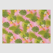 Papier Mousseline Tropical Foliage Summer Pink (Recto)