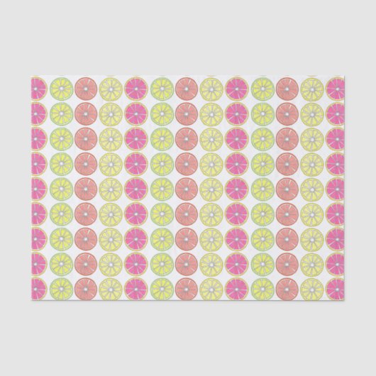 Papier Mousseline Tropical Fruit Slice Pamplemousse Citron Lime Oran (Recto)