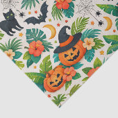 Papier Mousseline Tropical Halloween Pumpkins (Détail)