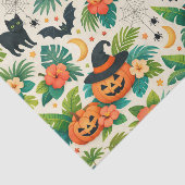 Papier Mousseline Tropical Halloween Pumpkins (Détail)