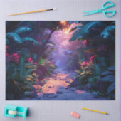 Papier Mousseline Tropical Hawaiian Walking Path  (Artisanat)