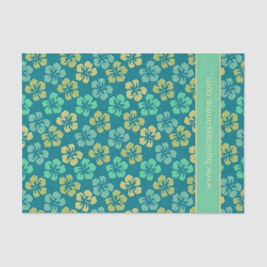 Papier Mousseline Tropical Hibiscus Flower Pattern Custom Text (Recto)