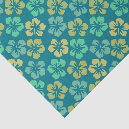 Papier Mousseline Tropical Hibiscus Flower Pattern Custom Text (Détail)