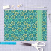 Papier Mousseline Tropical Hibiscus Flower Pattern Custom Text (Artisanat)