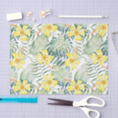 Papier Mousseline Tropical jaune hibiscus floral douche de mariée (Artisanat)