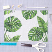 Papier Mousseline Tropical Monstera Leaves Seamless Pattern Green (Artisanat)