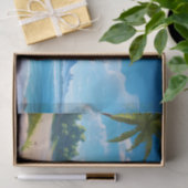 Papier Mousseline Tropical Ocean Island Sandy Beach Shore (Cadeau)