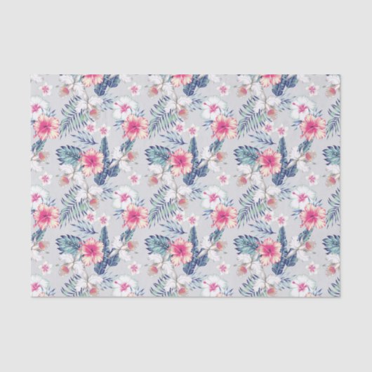 Papier Mousseline Tropical Orchid Floral (Recto)
